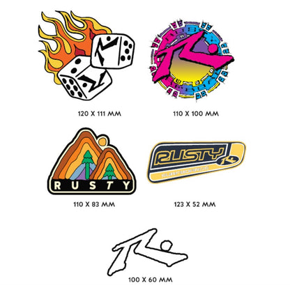 Calcos Rusty Stickers Pack X5