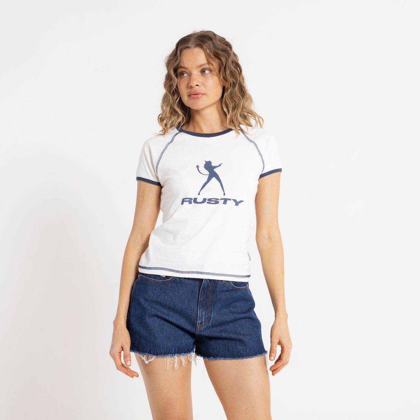 Remera Delphie Devil Ringer Baby White