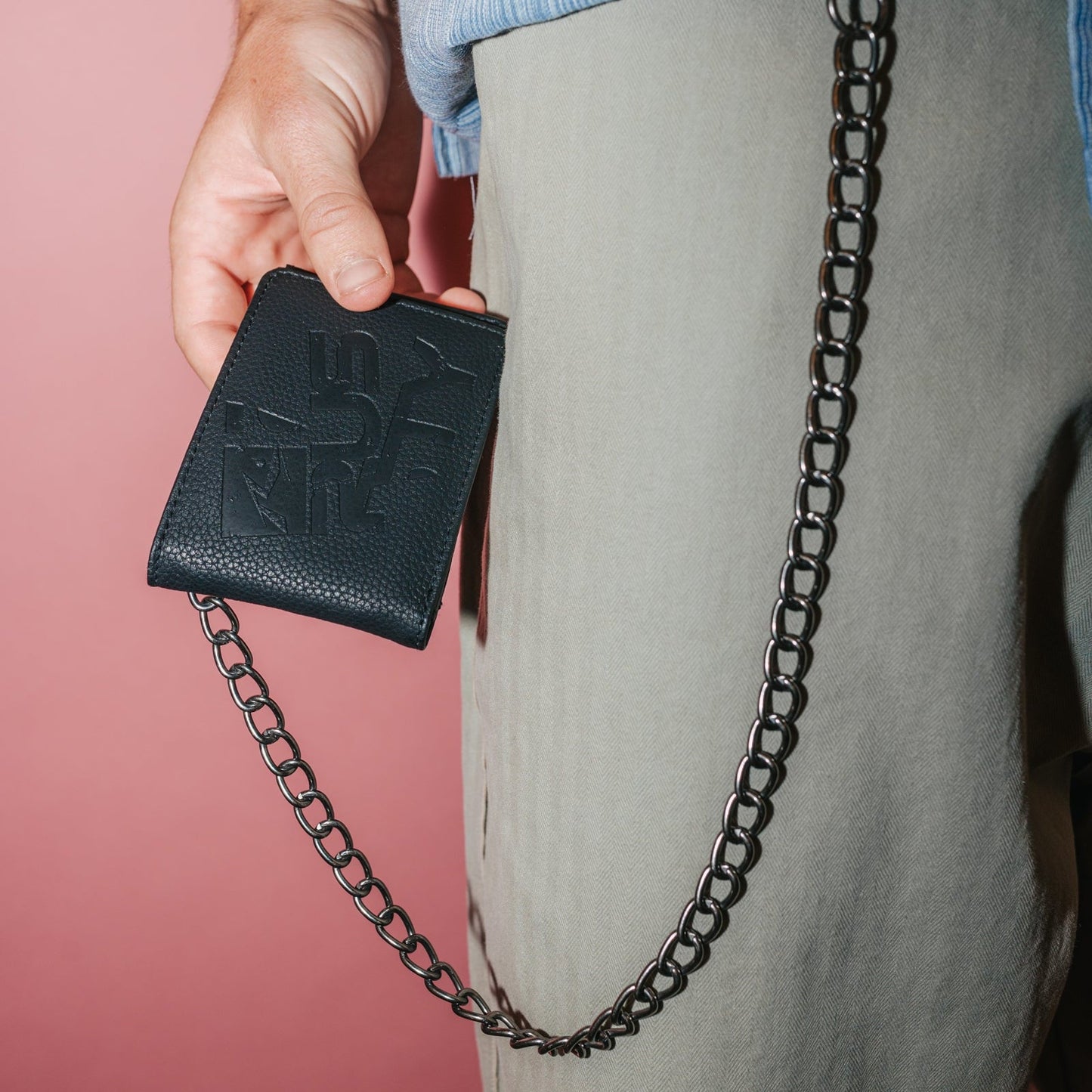 Billetera District Chain Wallet Black