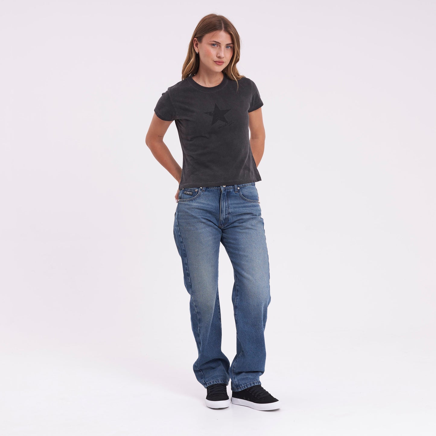 Jean Drive Boyfriend Baggy Middy Blue