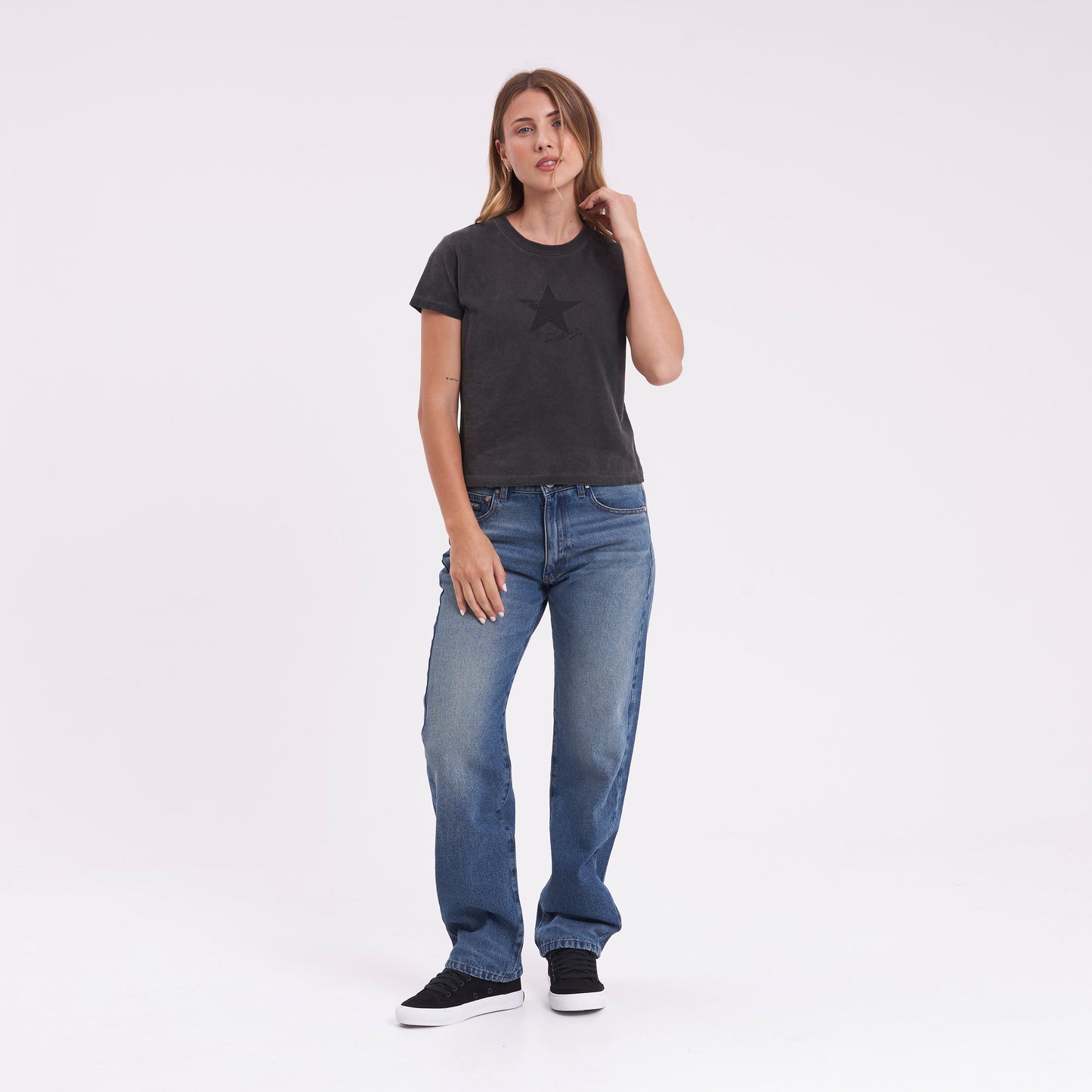 Jean Drive Boyfriend Baggy Middy Blue