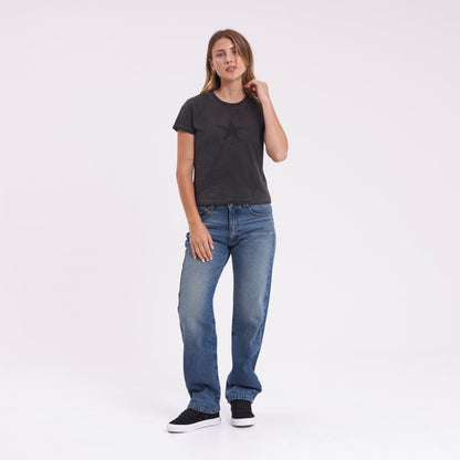 Jean Drive Boyfriend Baggy Middy Blue