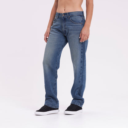 Jean Drive Boyfriend Baggy Middy Blue