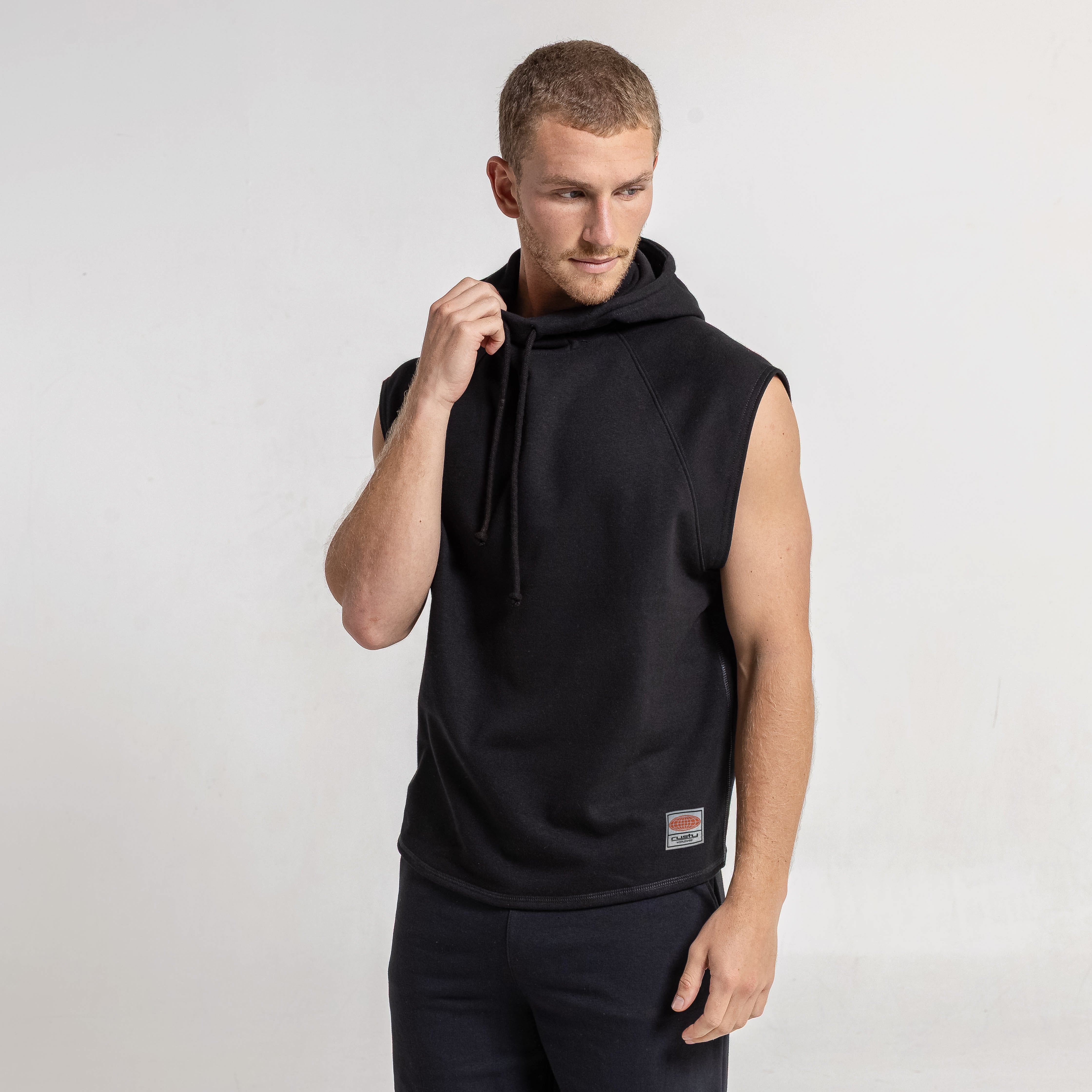 Musculosa Essential Sleeveless Hoodie Black