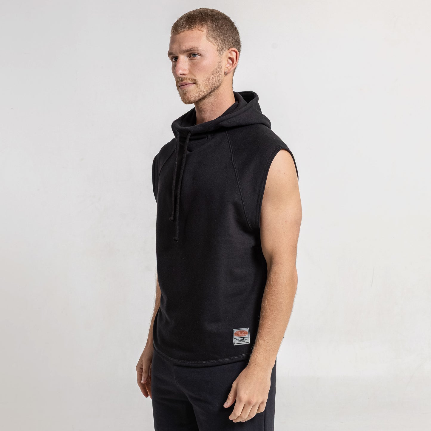 Musculosa Essential Sleeveless Hoodie Black