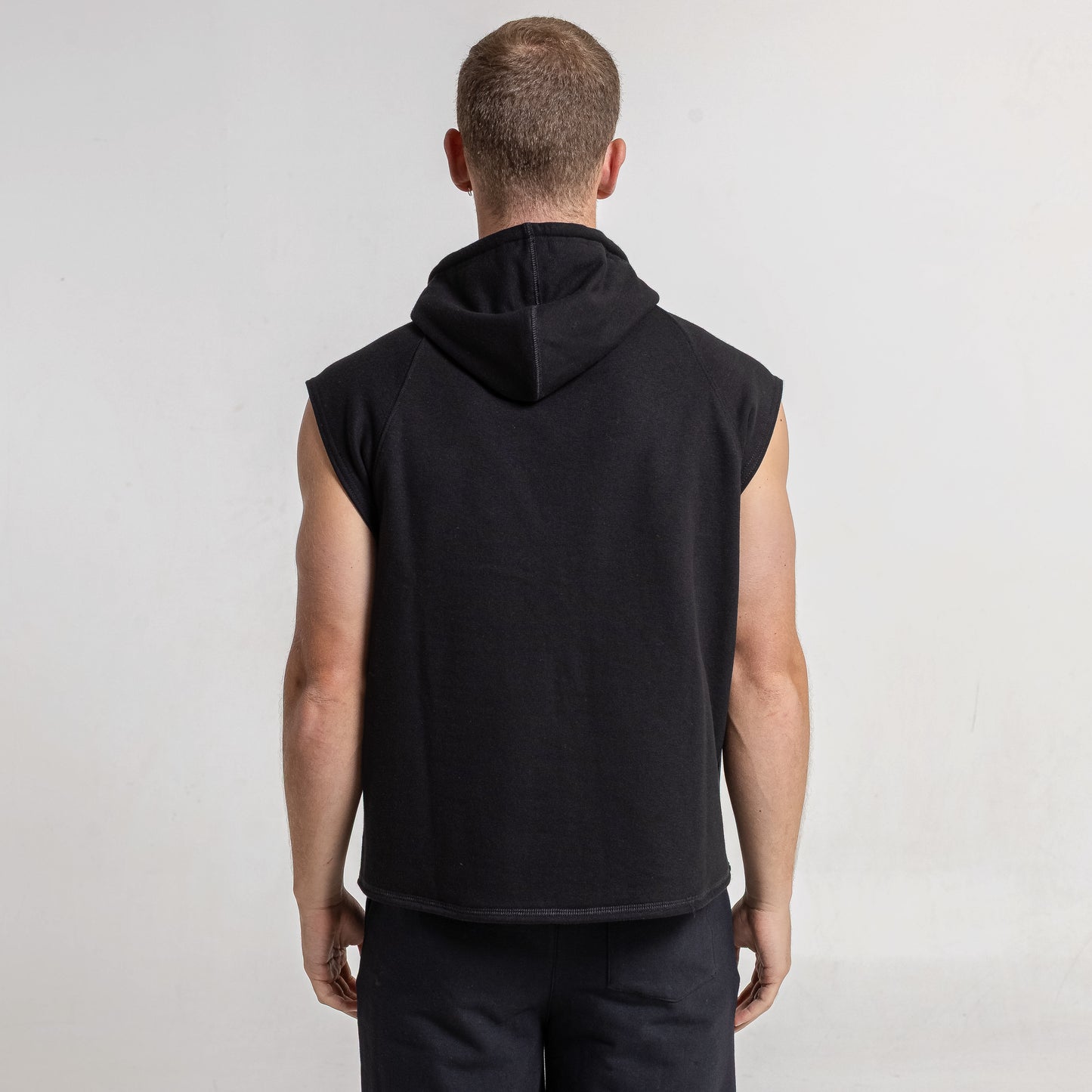 Musculosa Essential Sleeveless Hoodie Black