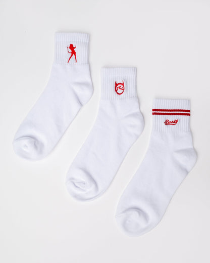 Medias Fancy Day 3-Sock Pack White