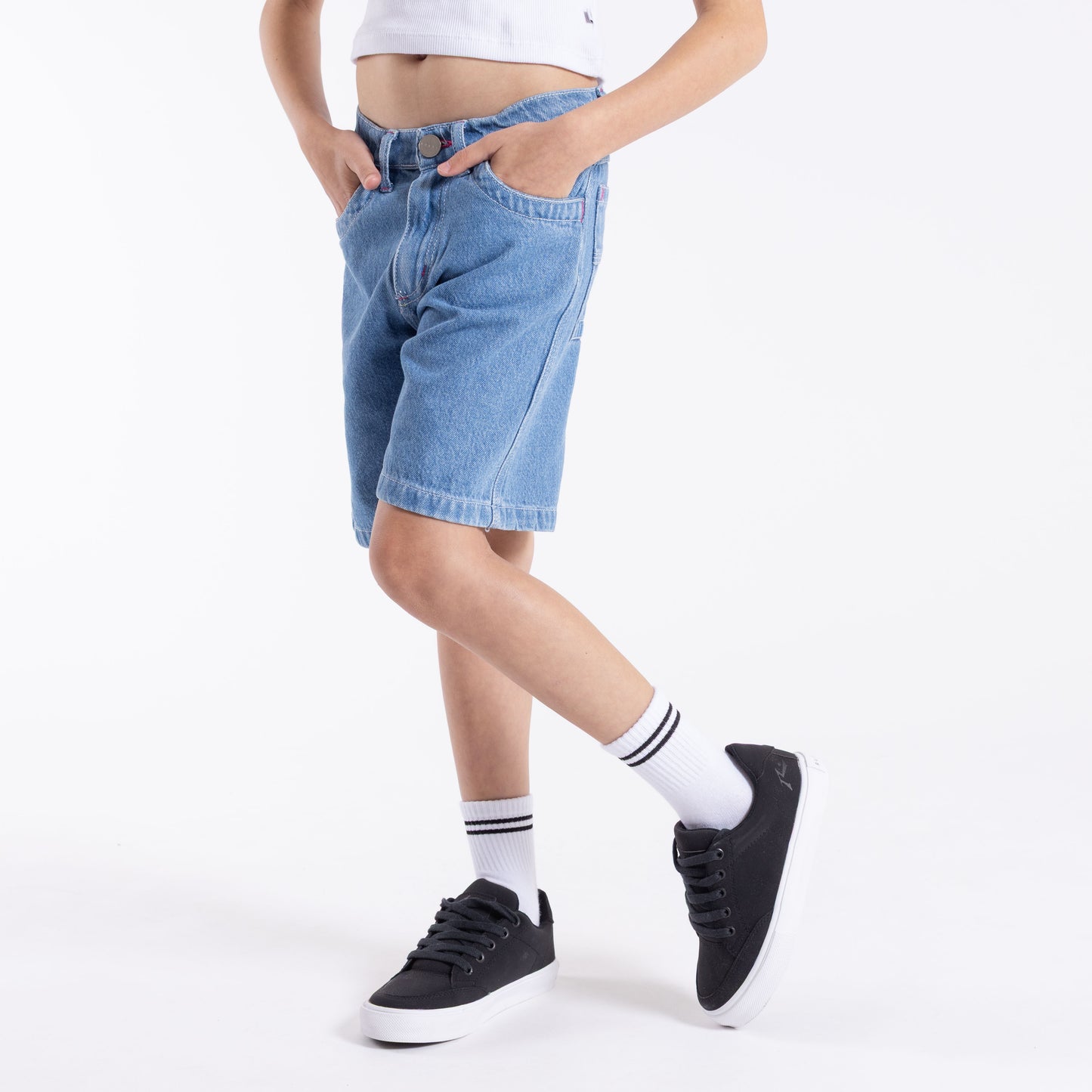 Bermuda Flip Girlsl Wide Denim Jort Girls Blue