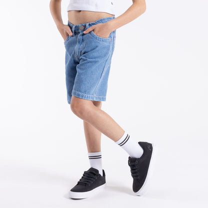 Bermuda Flip Girlsl Wide Denim Jort Girls Blue