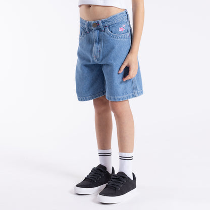 Bermuda Flip Girlsl Wide Denim Jort Girls Blue