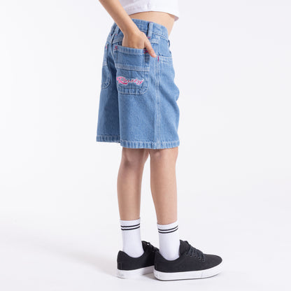 Bermuda Flip Girlsl Wide Denim Jort Girls Blue