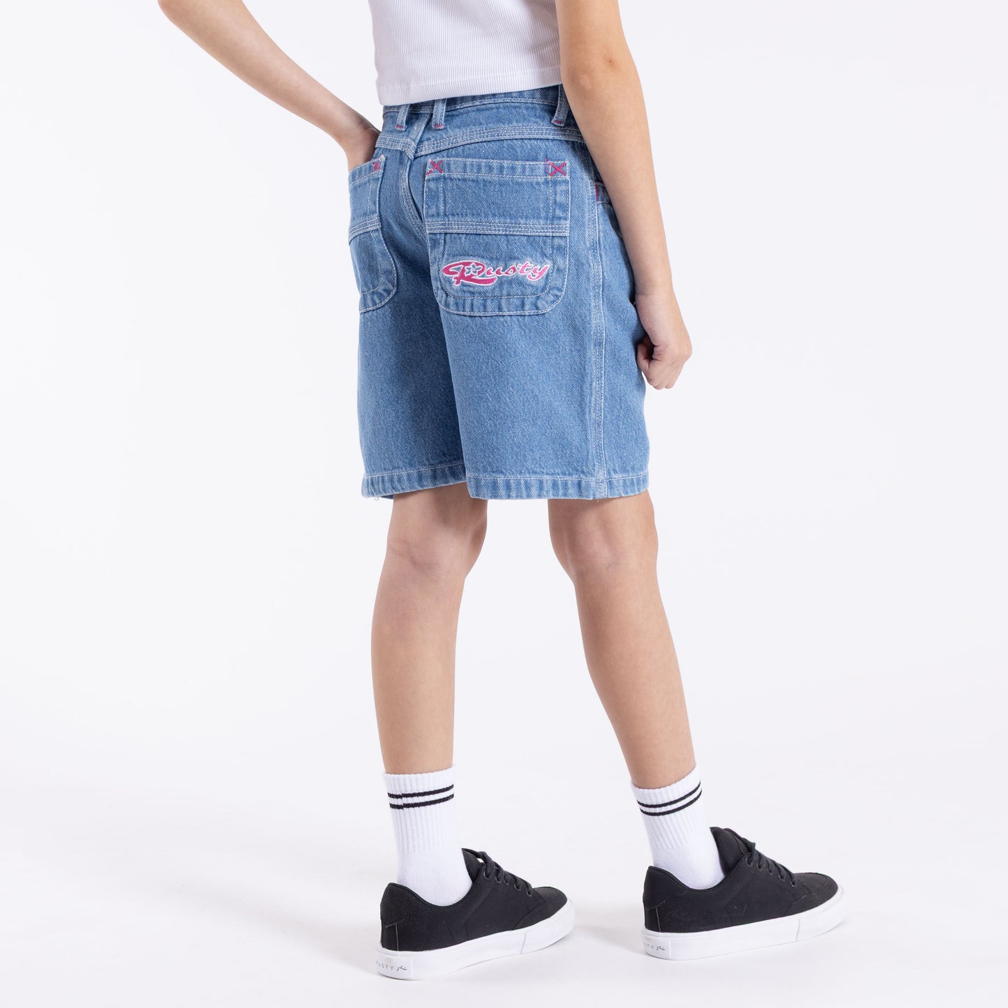 Bermuda Flip Girlsl Wide Denim Jort Girls Blue