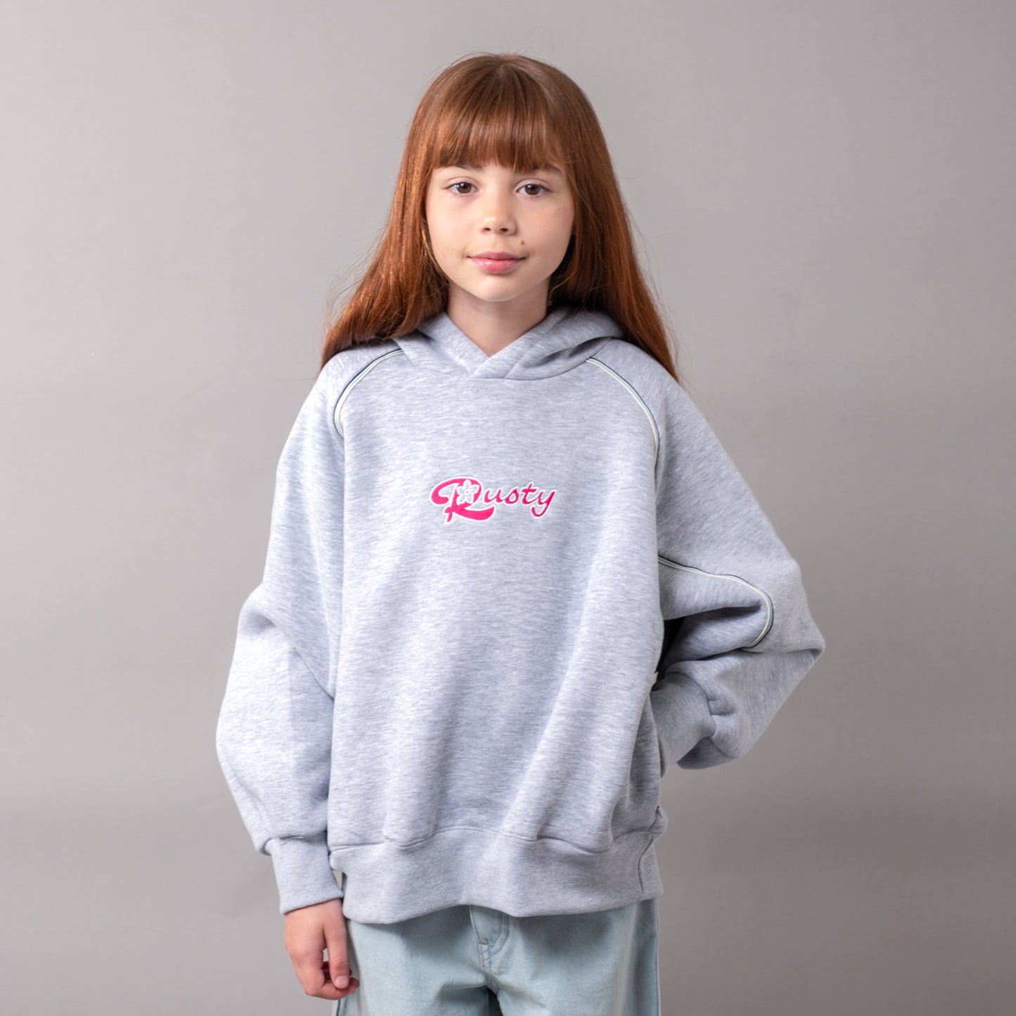 Canguro Rusty Flip Hood Girls Grey Marle