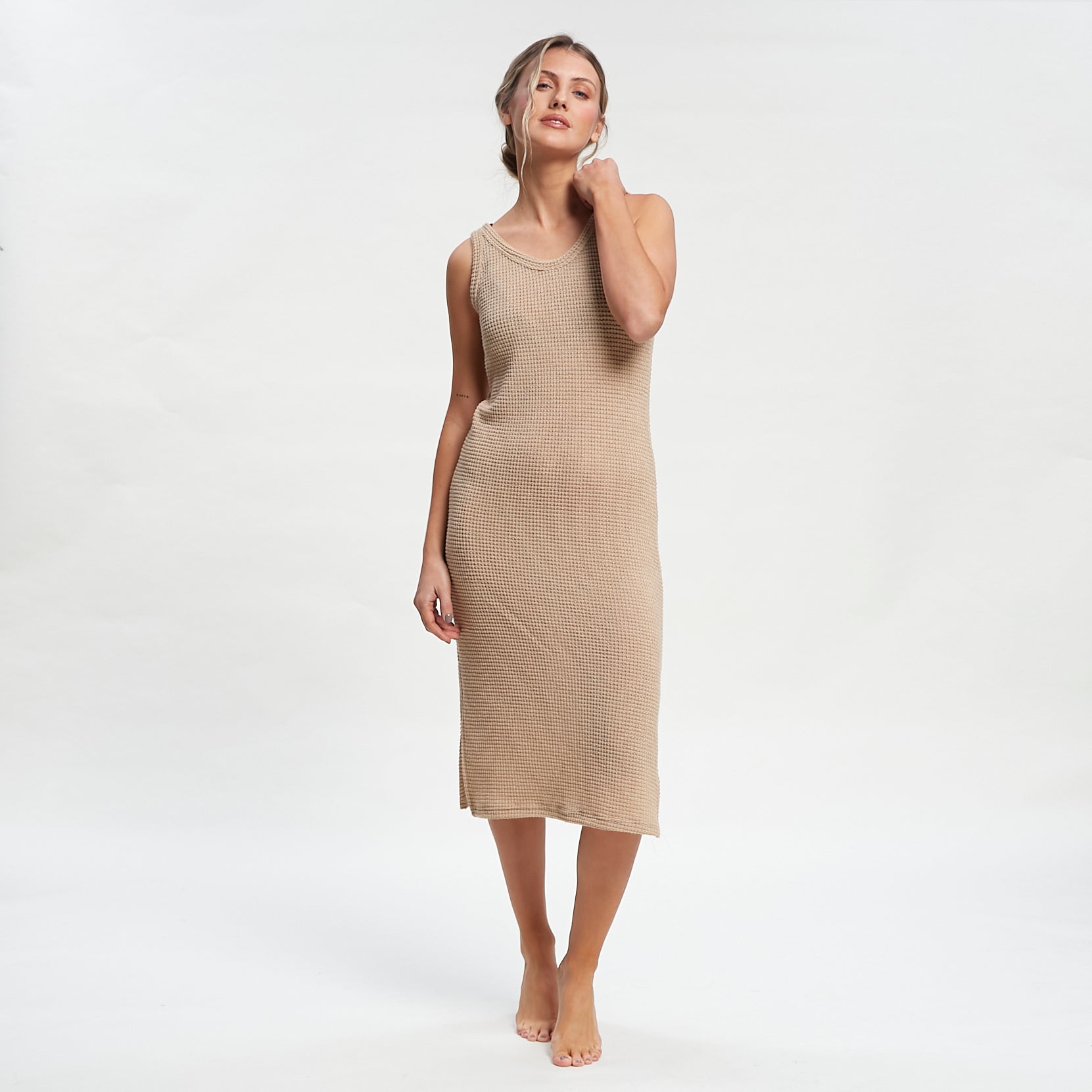 Vestido Florence Knit Midi Oatmilk