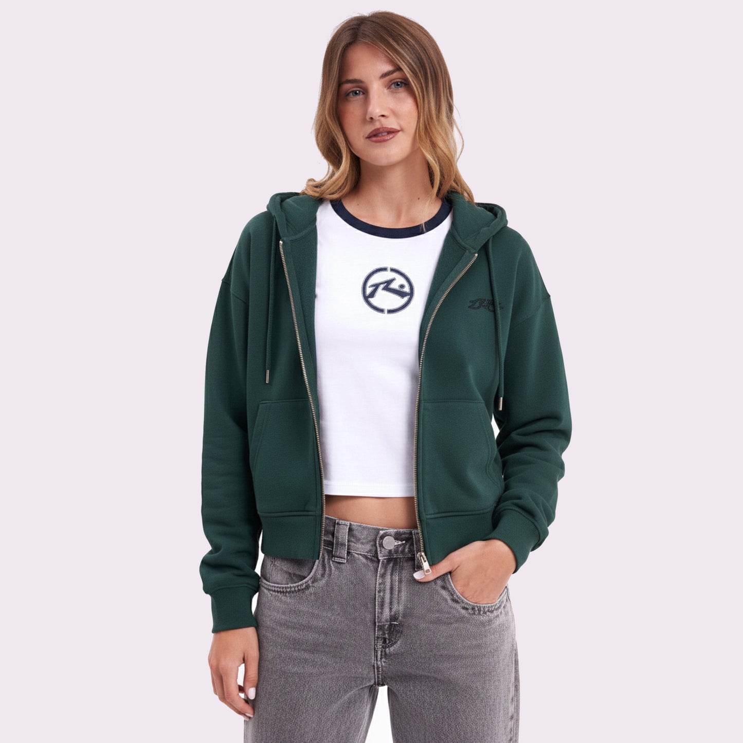 Campera Canguro Frankston Zip Green Deep