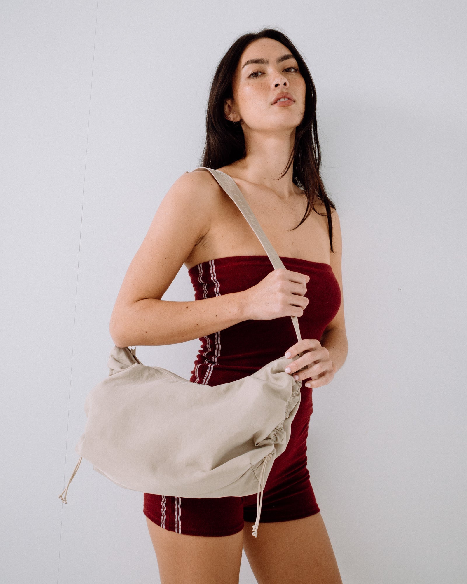 Cartera Free Fall Nylon Sling Bag Oatmeal