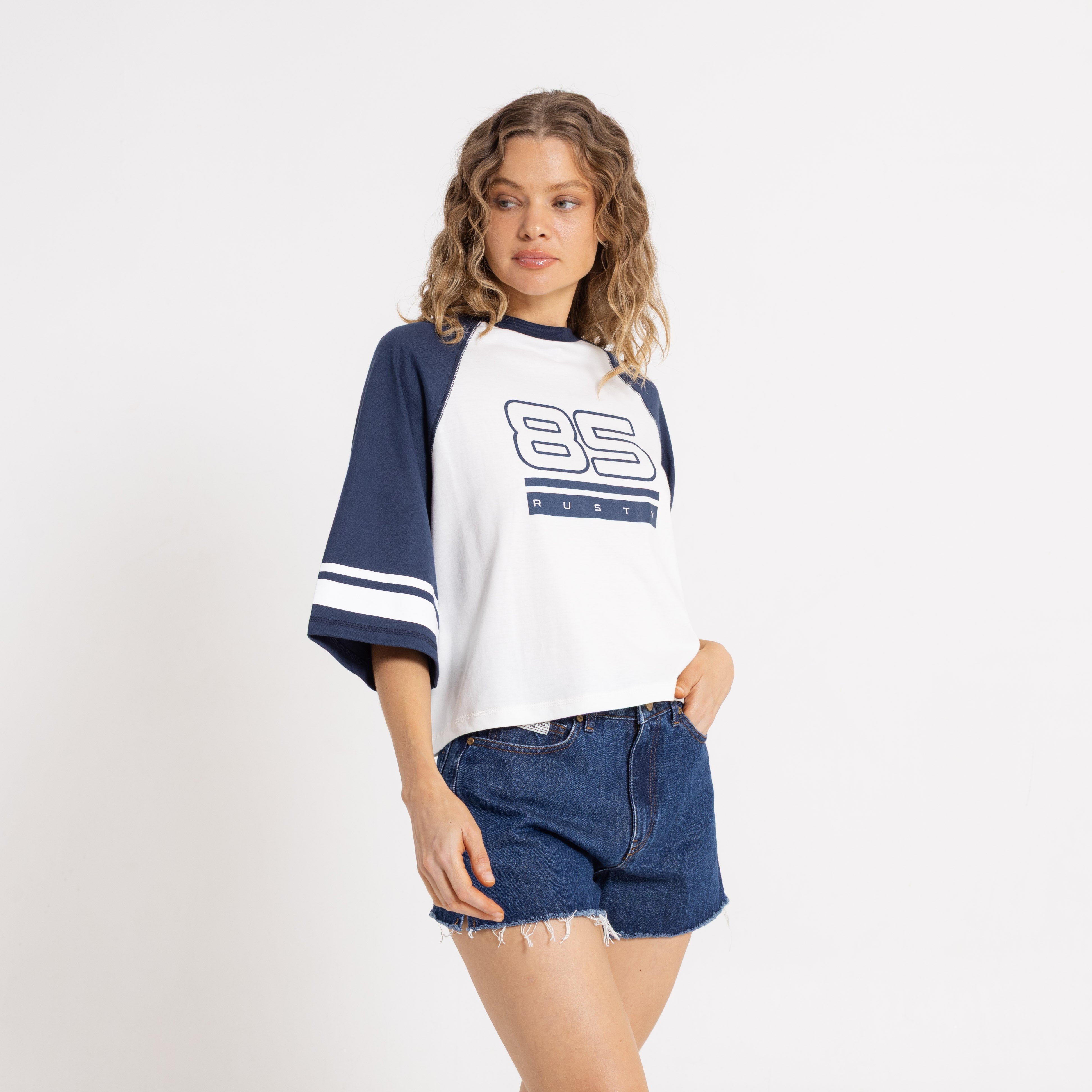 Remera Girls Surf 85 Boxy Navy