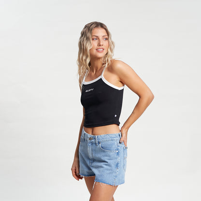 Musculosa Glimmer Contrast Tank Ld Black