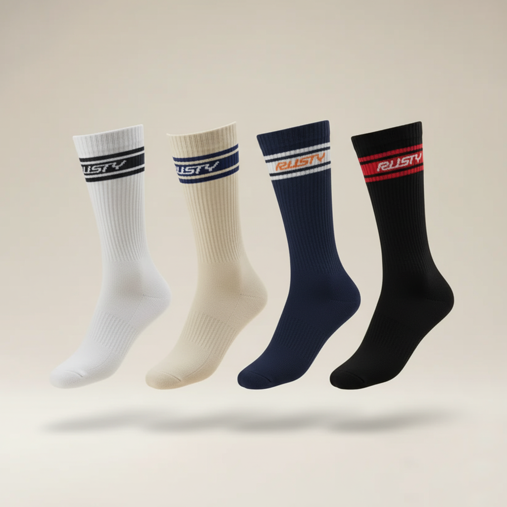 Medias Rusty Pit Crew Mid Calf 4-Sock Pack* Multi