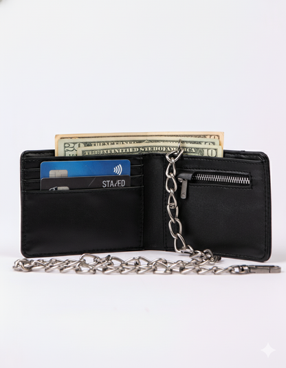 Billetera District Chain Wallet Black