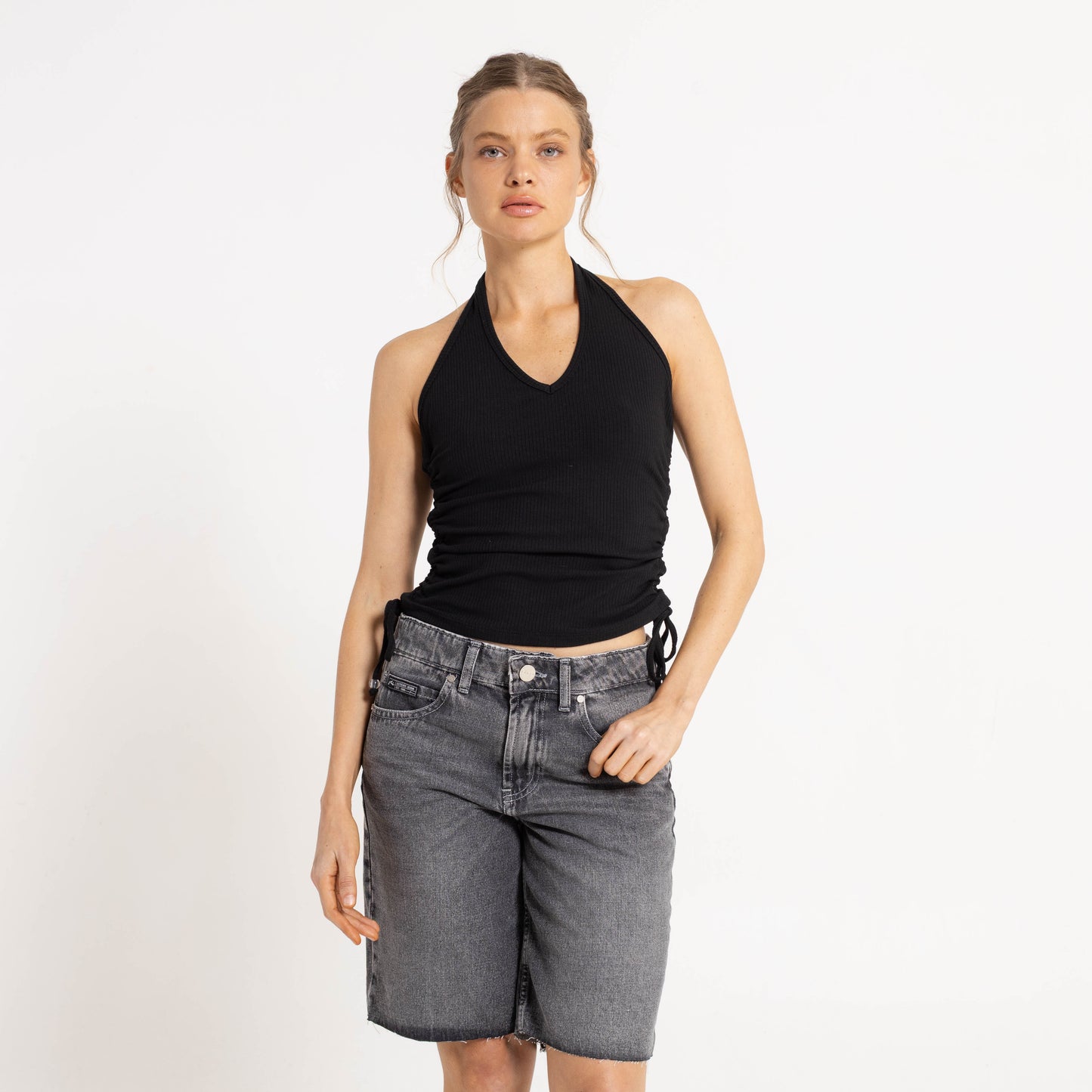 Fashion Top Halter It Up Black