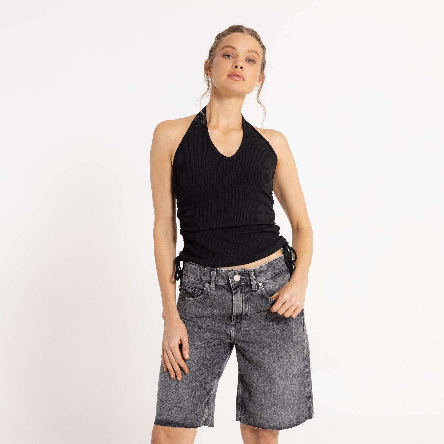 Fashion Top Halter It Up Black