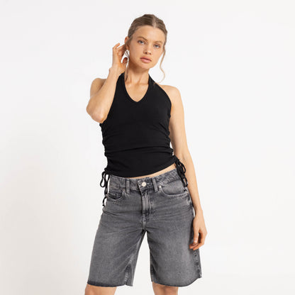 Fashion Top Halter It Up Black