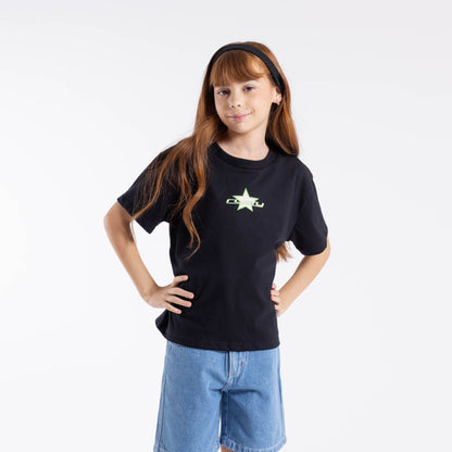 Remera Heart Relaxed Girls Black