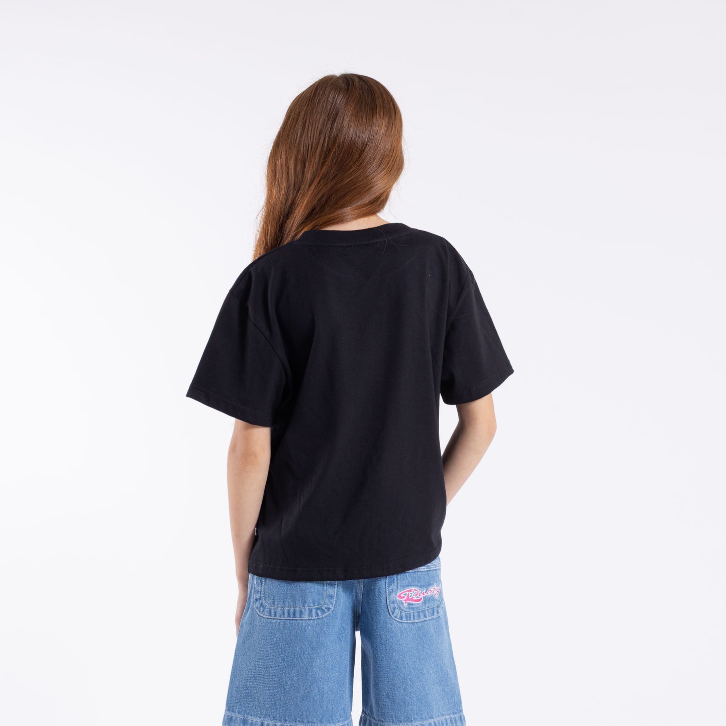 Remera Heart Relaxed Girls Black