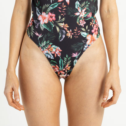Bikini Heidi Floral Tie One Piece Black