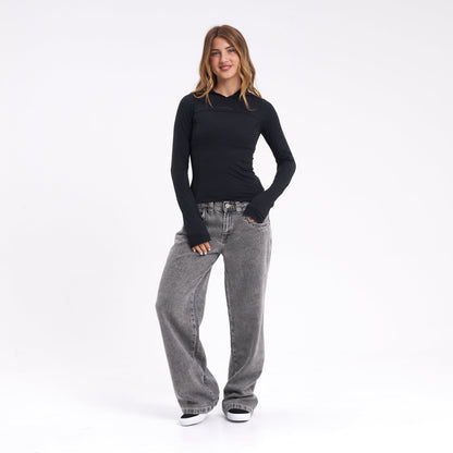 Fashion Top Hide Black