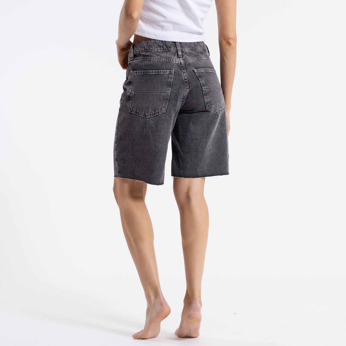Bermuda Hilton Denim Jort Stone Black