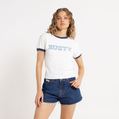 Remera Hot Stud Contrast Ringer Baby Snow White