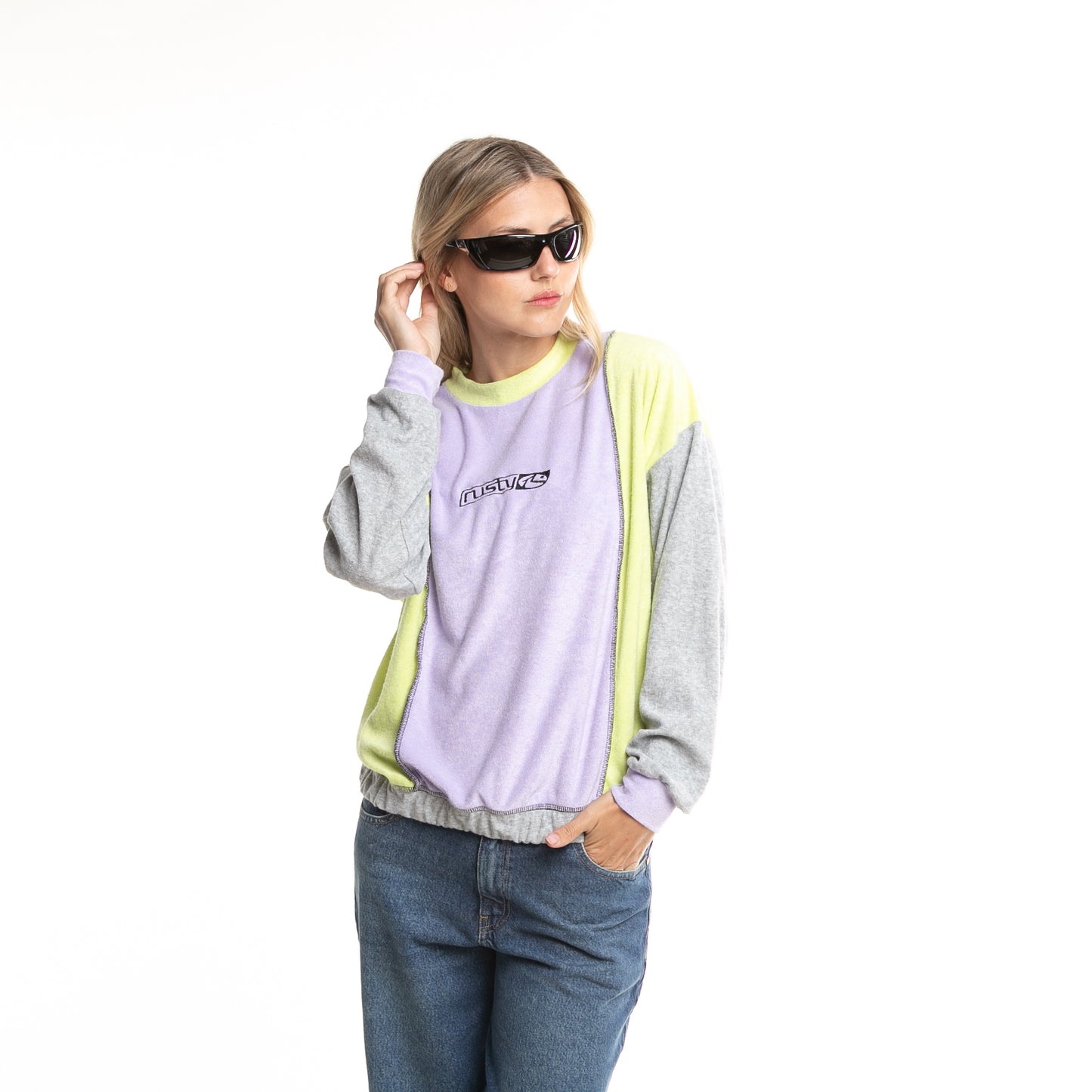 Buzo Color Block Relaxed Lilac