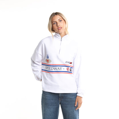 Buzo Racer Paneled 1/2 Zip White