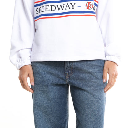 Buzo Racer Paneled 1/2 Zip White