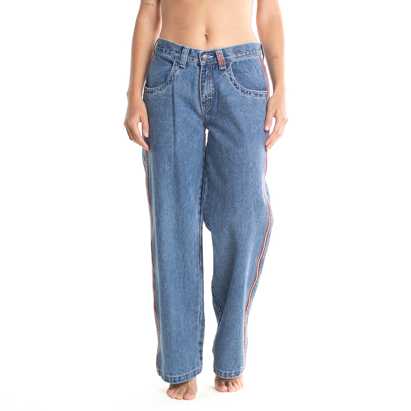 Jean Flip Mommy Low Rise Wide Leg Blue