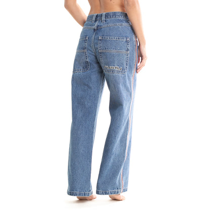 Jean Flip Mommy Low Rise Wide Leg Blue