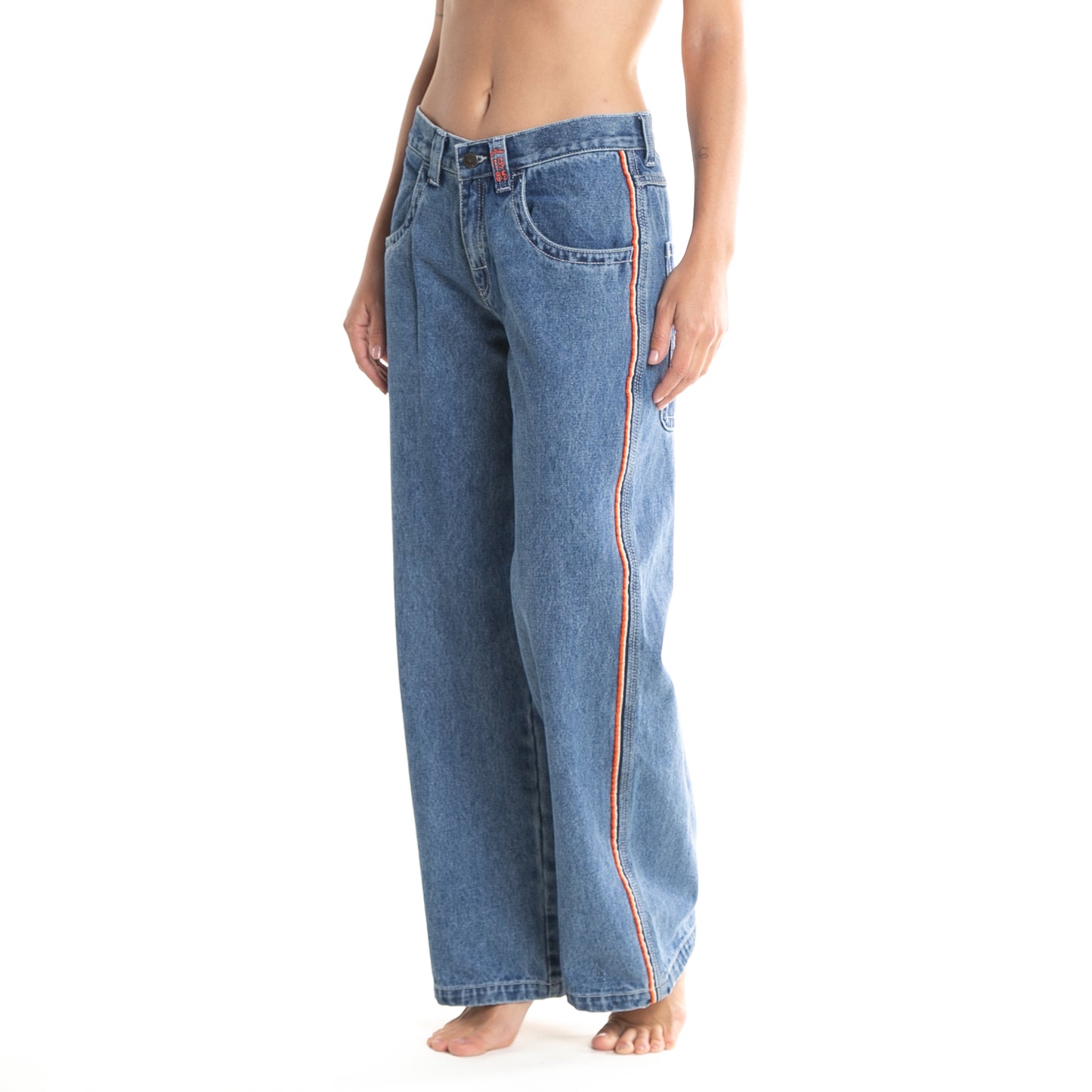 Jean Flip Mommy Low Rise Wide Leg Blue