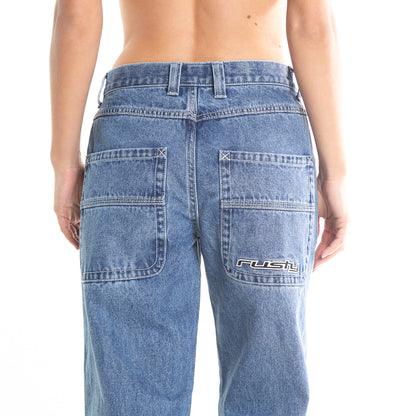 Jean Flip Mommy Low Rise Wide Leg Blue