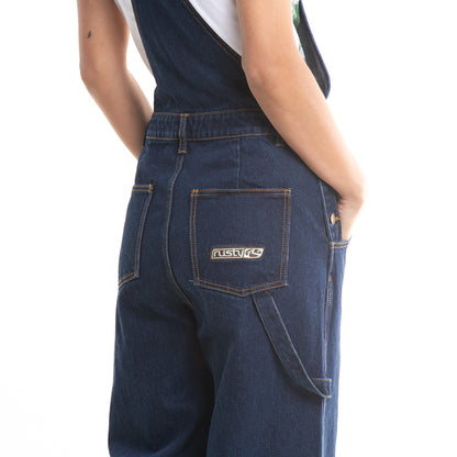 Enterito Dax Widegy Cargo Denim Overalls Dark Blue