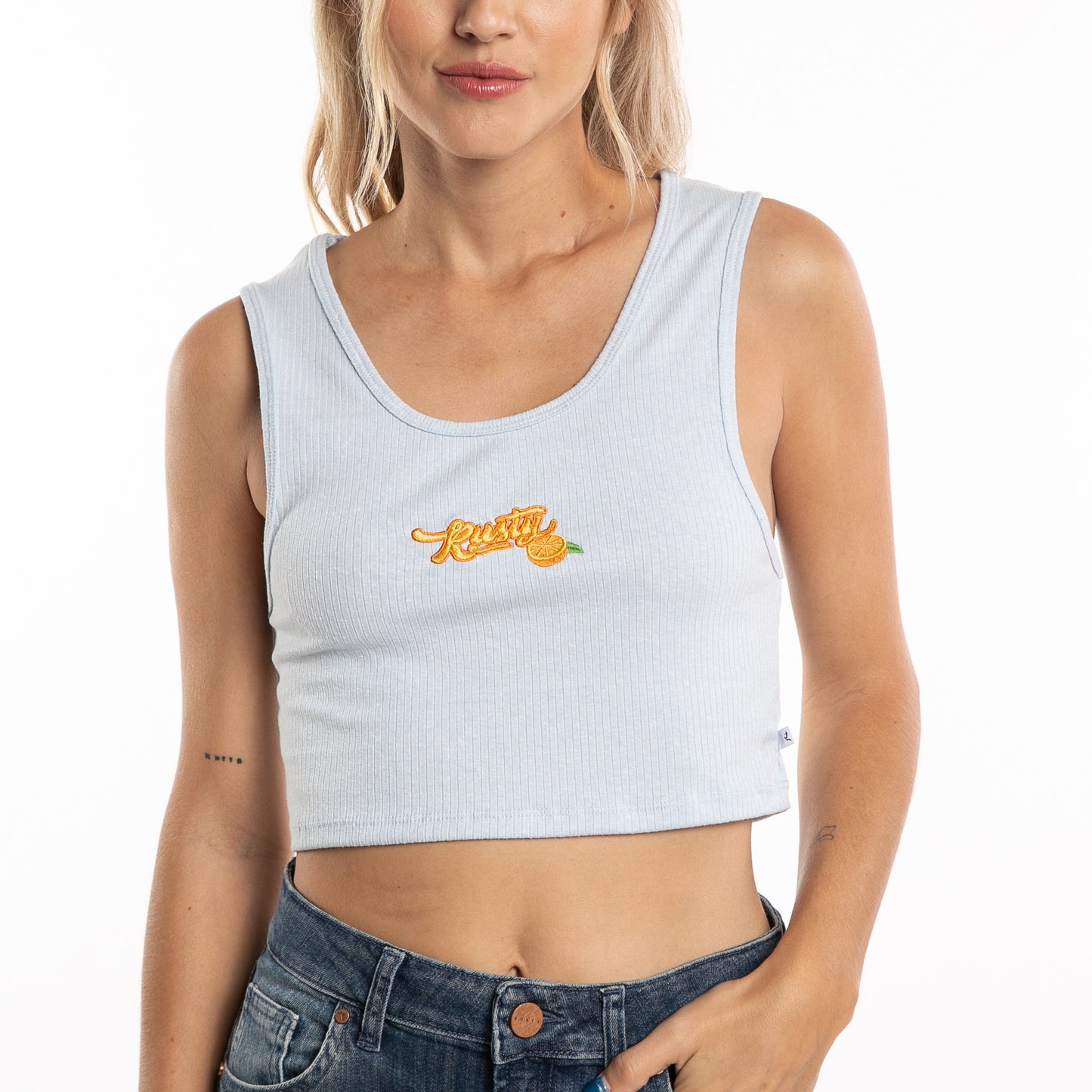 Musculosa Sunset Crop  Ld Light Blue