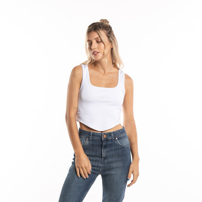 Musculosa Scarlett Cropped Cami Ld White