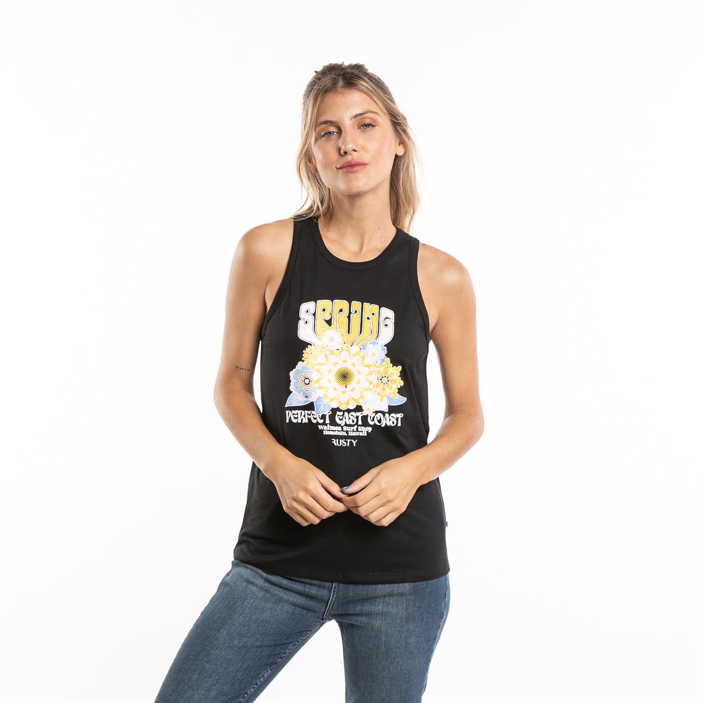 Musculosa Flower Power Classic  Ld Black