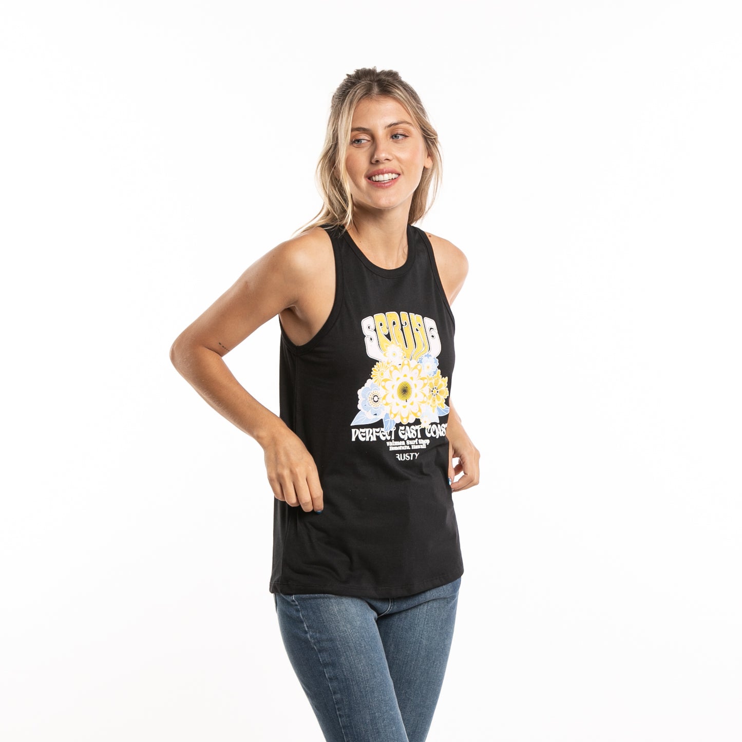 Musculosa Flower Power Classic  Ld Black