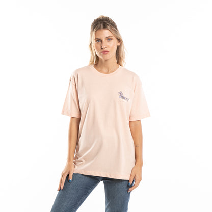 Remera Mc Flowered Oversize Ld Peach Sand