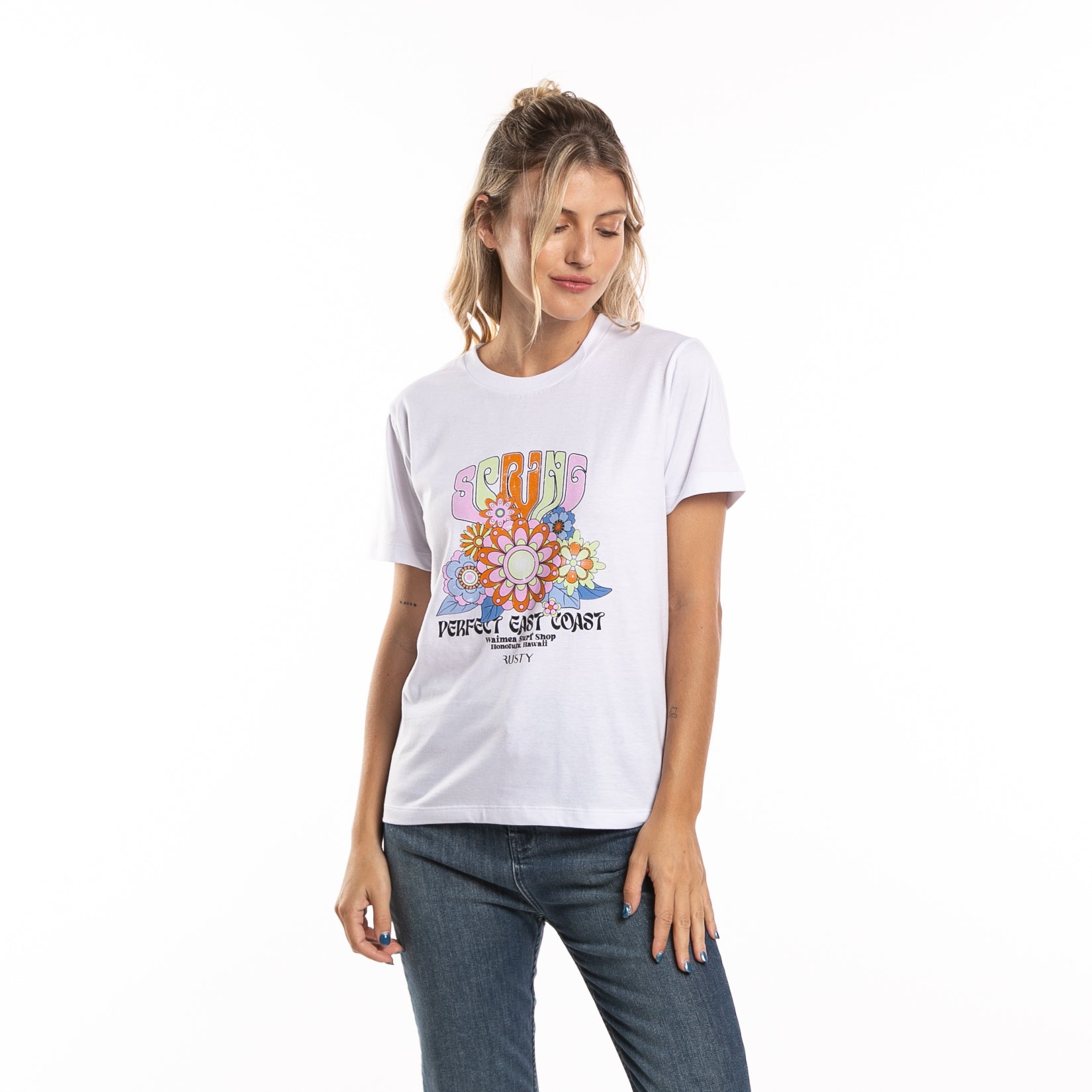 Remera Mc Flower Power Classic Ld White