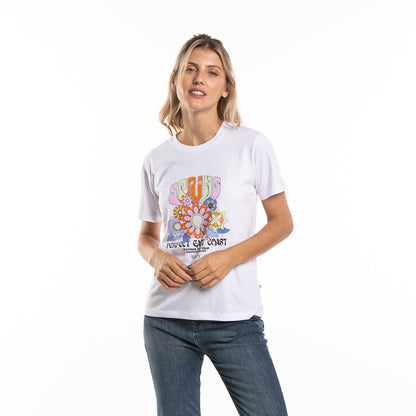 Remera Mc Flower Power Classic Ld White