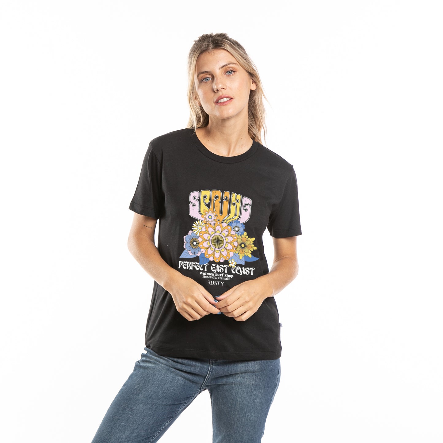 Remera Mc Flower Power Classic Ld Black