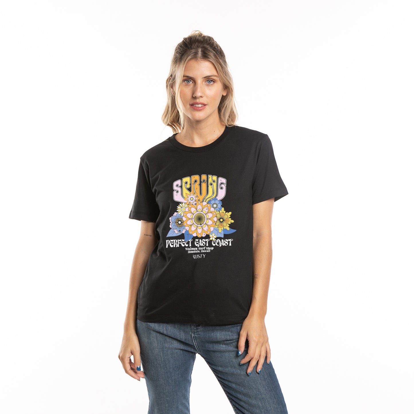 Remera Mc Flower Power Classic Ld Black